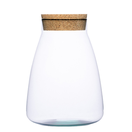 Glass vase W-534A + cork H:24,5cm D:18cm