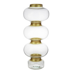 Glass vase W-620 H:50cm D:19,5cm, gold