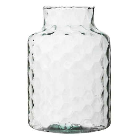 Glass jar vase W-395H honeycomb H:25cm D:17cm