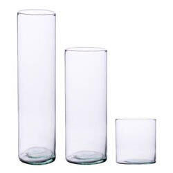 Glass cylinder vases set: 35x9, 21x12, 10x12