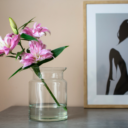 Glass jar vase H:19cm W-332R D:14,5cm