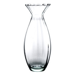 Slender glass vase W-637B optic H:20 cm D:8,5 cm
