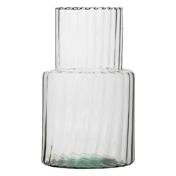 Glass vase W-705 optic stammered H:25cm D:15cm