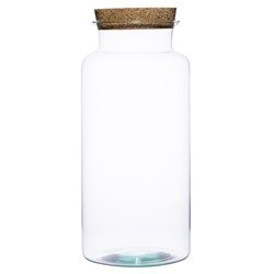 Glass jar vase W-332B1+cork H:42cm D:19cm