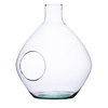 Glass bottle vase H:32cm D:26cm W-556+side hole