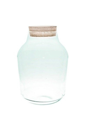 Glass jar vase W-474+cork H:32,5cm D:23cm