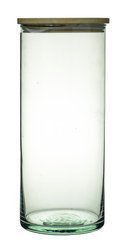 Cylinder glass vase H: 23cm D: 10cm + plug