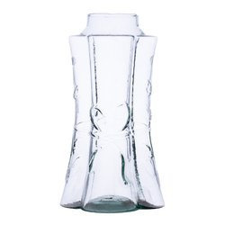 Glass vase grave candle Z-KO clover H:29cm D:7.8cm