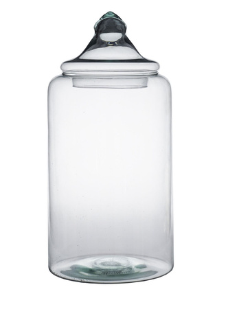 Glass jar vase W-605A+cover H:35cm D:19cm