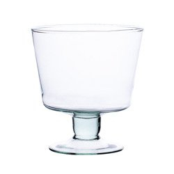 Stemmed glass vase W-235B H:16cm D:16,5cm