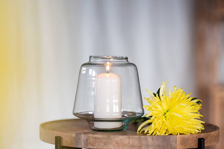 Glass vase candle holder W-757 H:13cm D:13cm