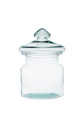 Glass jar vase W-332E+lid H:20cm D:13cm