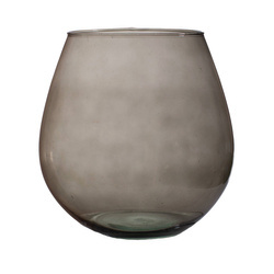 Smoked glass vase W-749A H:19cm D:19cm