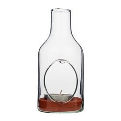 Glass bottle vase W-485 side hole H:20cm D:9cm