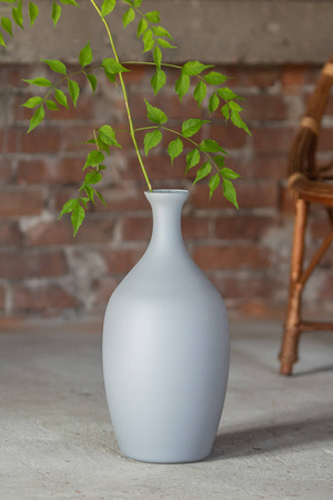 Tall bottle vase grey W-259 H:45cm D:23cm