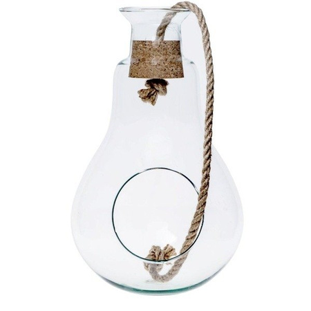 Glass terrarium W-468+cork+rope H:30cm D:18,5cm