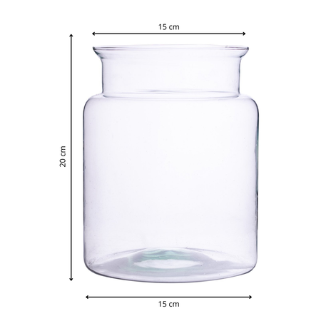 Glass jar vase W-332P5 H:20cm D:15cm