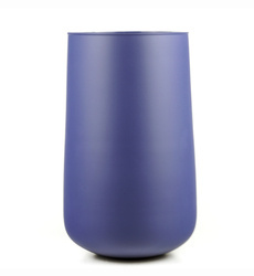 Glass vase WL-111 H:25cm D:15.5cm Blue Matt