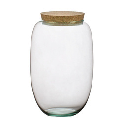 Glass terrarium vase  W-599B+cork H:22cm D:15cm