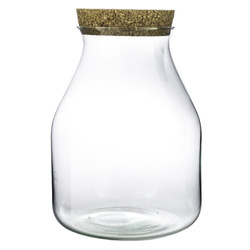 Glass terrarium vase with cork  W-537+cork H:25cm D:19cm