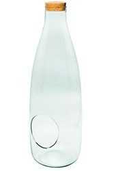 Glass bottle vase W-519B+side hole+cork H:52cm D:15cm 