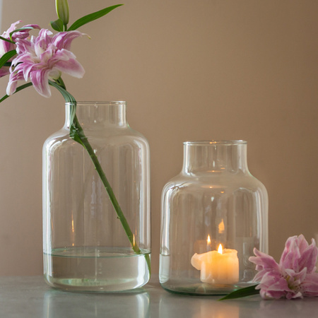 Glass jar vase W-395K2 H:20cm D:14,5cm