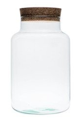 Glass jar vase H:32cm D:19cm W-395E + cork 
