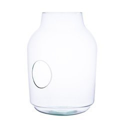 Glass jar vase W-475 side hole H:37cm D:26cm