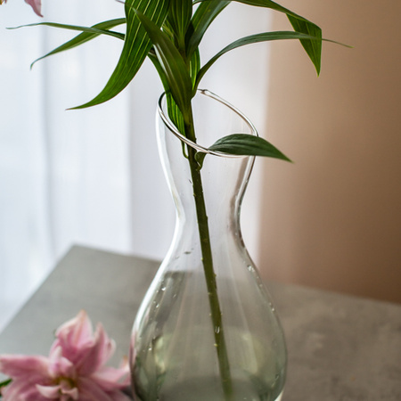 Glass vase  W-168 slant H:31,5cm D:12,5cm