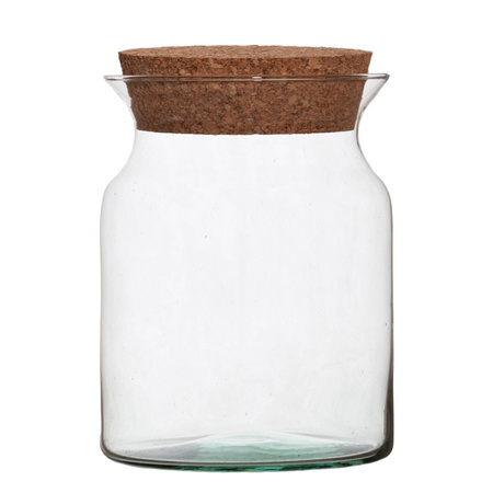 Jar vase W-332E1 + cork H:16,5cm D:12cm 