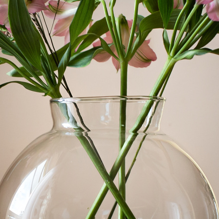 Glass ball vase W-487A H:20cm D:19cm