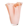 Glass tulip vase flounce powder pink H: 24cm D: 20cm