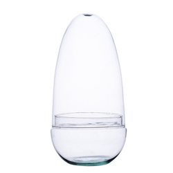 Glass terrarium egg W-542A+W-542  H:25,5cm D:12,8cm  OUTLET