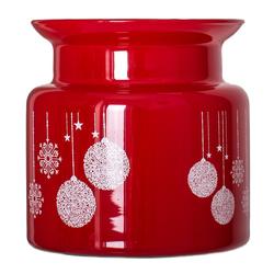 Christmas glass jar vase red W-332E H:12,5cm D:12cm