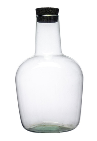 Glass vase bottle W-597+rubber cork H: 32cm D: 18cm
