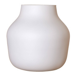 Cream mat jar vase W-456A mat H:19 cm D:19 cm