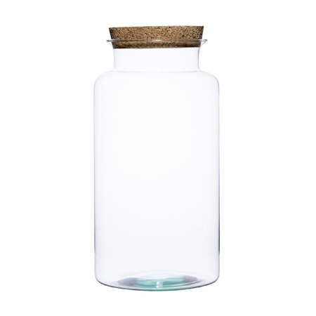 Glass jar vase W-332B+cork H:38cm D:19cm