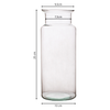 Glass jar vase W-332H H:25cm D:10cm