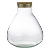 Glass vase W-378C+cork H:34cm D:29cm