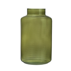 Glass jar vase W-395K1 H:25cm D:14,5cm Olive