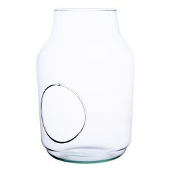 Glass jar vase W-474C+side hole H:25cm D:17cm