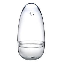 Glass terrarium egg W-542C W- 542B H:27cm D:13cm side hole