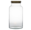 Glass jar vase W-332B+cork H:38cm D:19cm