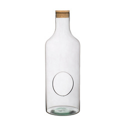 Glass bottle vase H:43cm D:15cm W-394B+side hole+cork