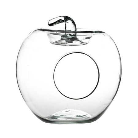 Glass vase apple W-659+side hole H24cm D:22,5cm