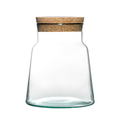 Glass vase W-702D1+cork H:15cm D:14cm