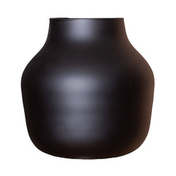 Black mat jar vase W-456A mat H:19 cm D:19 cm