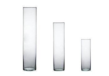 Cylinder glass vase set 50x14,5, 40x8,6, 30x8,6