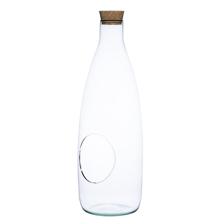 Glass bottle vase W-519A+side hole+cork H:43cm D:19cm