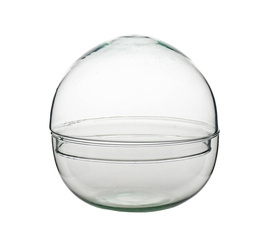 Two piece terrarium glass sphere W-610+W-611 H:19,5cm